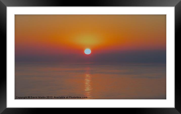 Sunset Framed Mounted Print by David Martin