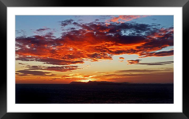 Sunset over the Caribbean Framed Mounted Print by David Martin