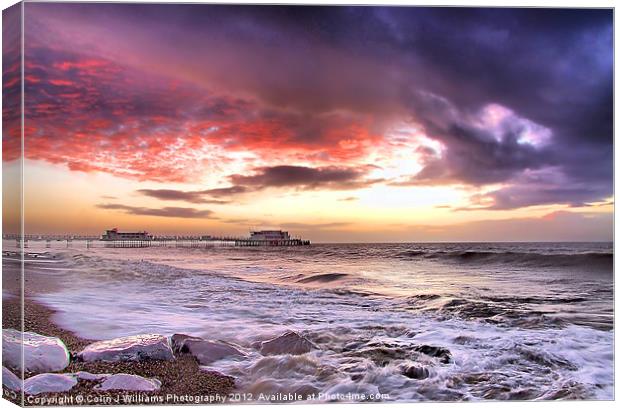 Worthing Beach Sunrise 4 Canvas Print by Colin Williams Photography