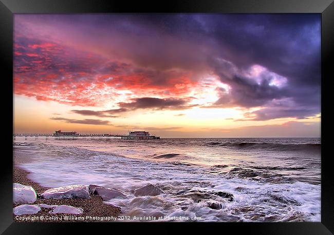 Worthing Beach Sunrise 4 Framed Print by Colin Williams Photography