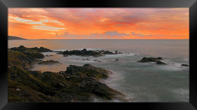 Sunset over Fort Bovisand Framed Print by David Martin