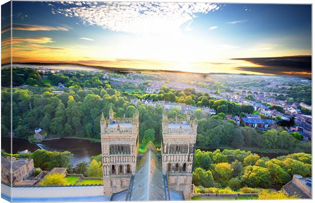 Sunset over Durham Cathedral Canvas Print by Jeff Brunton