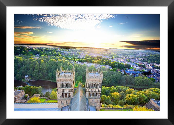 Sunset over Durham Cathedral Framed Mounted Print by Jeff Brunton