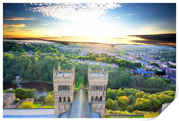 Sunset over Durham Cathedral Print by Jeff Brunton