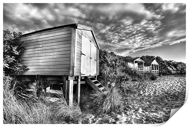 Hunstanton beach-hut Print by Mike Sherman Photog