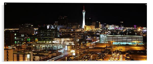 Downtown Las Vegas Acrylic by Paul Mirfin