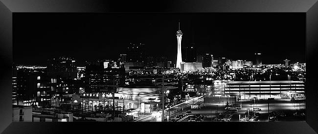 Las Vegas In Mono Framed Print by Paul Mirfin