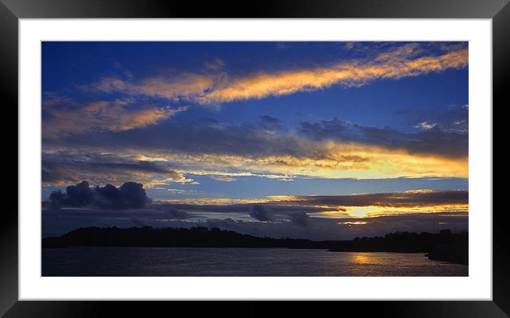 Sunset over Plymouth Sound Framed Mounted Print by Darren Galpin