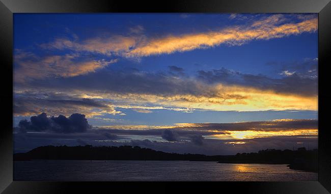 Sunset over Plymouth Sound Framed Print by Darren Galpin