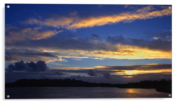 Sunset over Plymouth Sound Acrylic by Darren Galpin