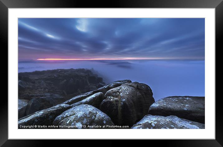 Curbar Edge by Twilight Framed Mounted Print by mhfore Photography