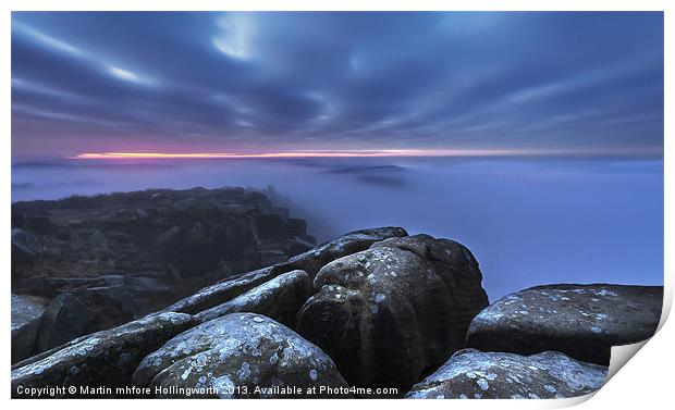 Curbar Edge by Twilight Print by mhfore Photography