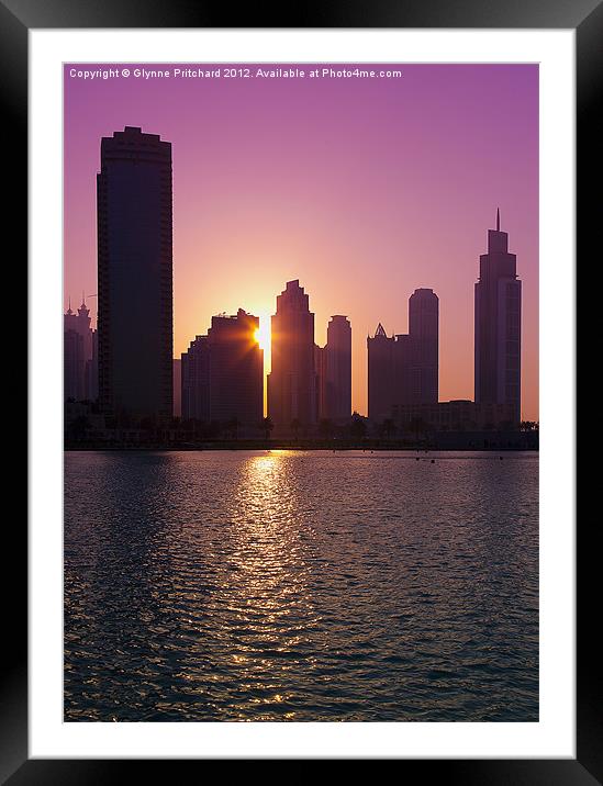 Downtown Sunset Framed Mounted Print by Glynne Pritchard