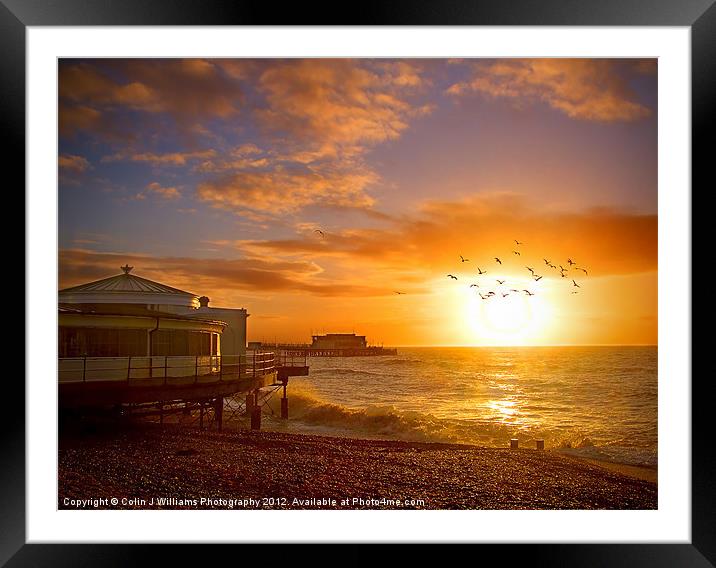 Worthing Beach Sunrise 5 Framed Mounted Print by Colin Williams Photography