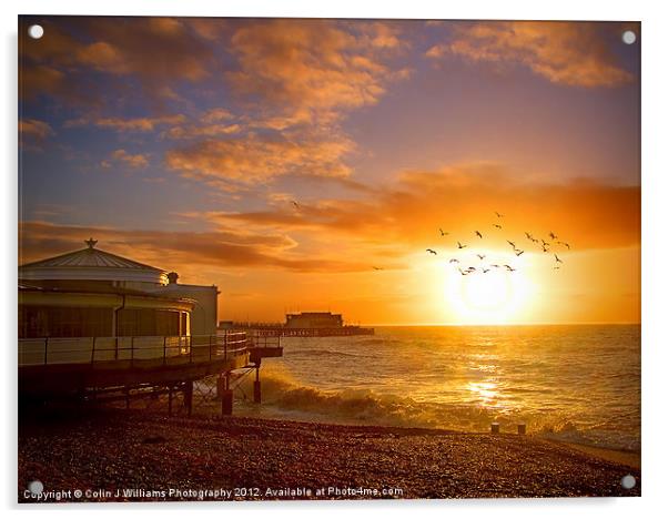 Worthing Beach Sunrise 5 Acrylic by Colin Williams Photography