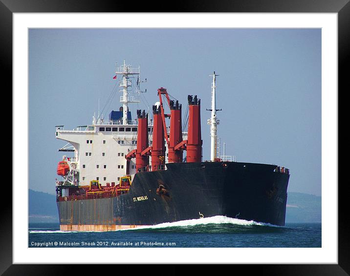 Cargo Ship St Nicholas Framed Mounted Print by Malcolm Snook
