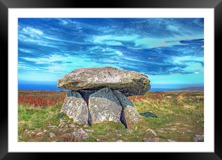 Cornish Dolmen Framed Mounted Print by Dave Bell