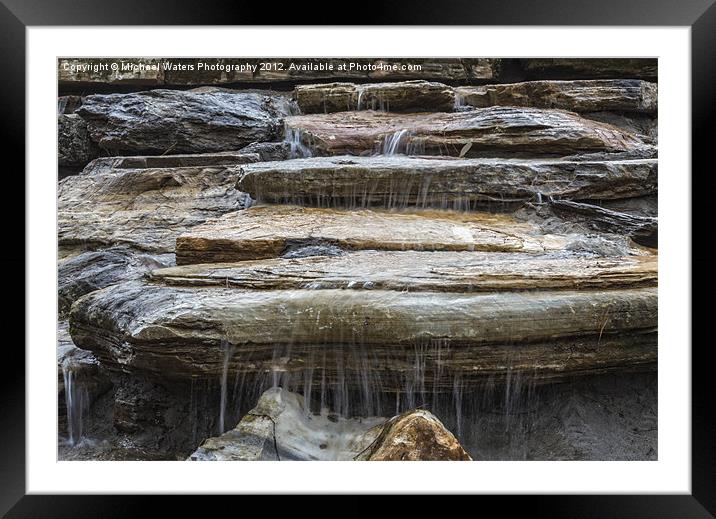 Spring Waterfall Framed Mounted Print by Michael Waters Photography