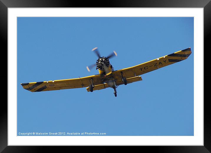 Low flying cropsprayer Framed Mounted Print by Malcolm Snook