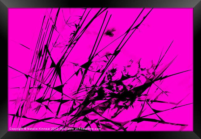 Strike Out Pink and Black Abstract Framed Print by Natalie Kinnear