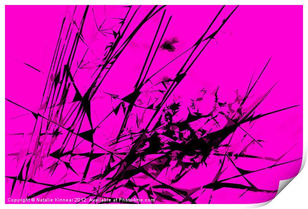 Strike Out Pink and Black Abstract Print by Natalie Kinnear