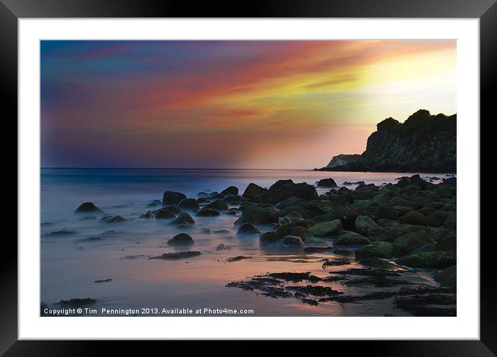 Sunset at Ventnor Framed Mounted Print by Tim Pennington
