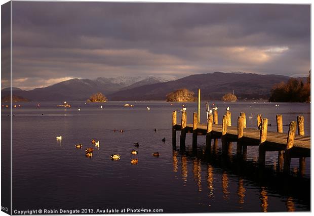 Windermere at sunset, English Lakes Canvas Print by Robin Dengate