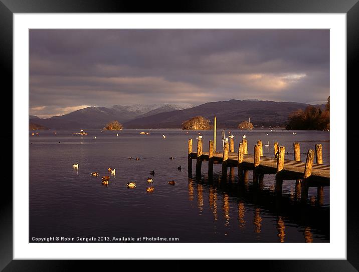 Windermere at sunset, English Lakes Framed Mounted Print by Robin Dengate
