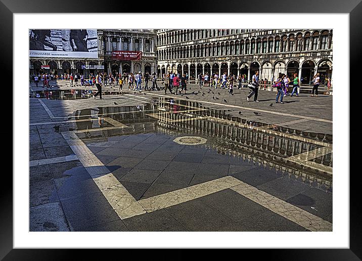 Reflections in Piazza San Marco Framed Mounted Print by Tom Gomez