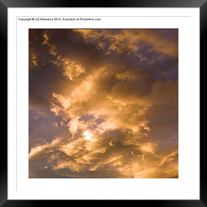 Golden Clouds Framed Mounted Print by LIZ Alderdice