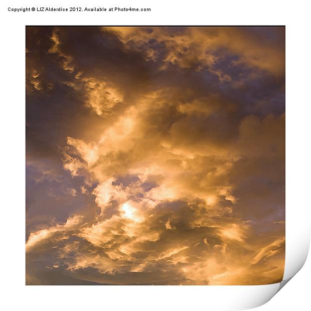 Golden Clouds Print by LIZ Alderdice