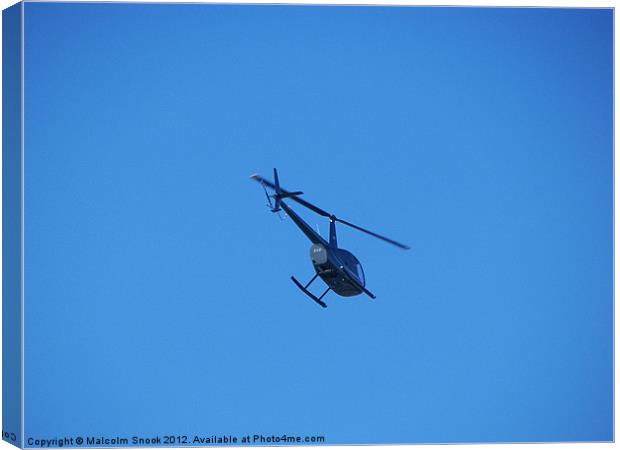 R44 Helicopter Canvas Print by Malcolm Snook