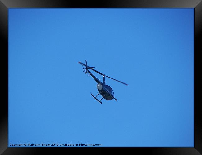 R44 Helicopter Framed Print by Malcolm Snook