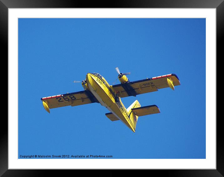 Yellow Seaplane Framed Mounted Print by Malcolm Snook