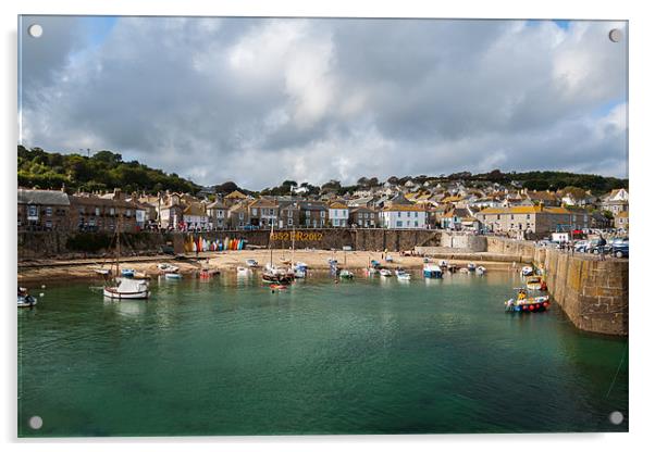 Mousehole Harbour Acrylic by Jonathan Swetnam