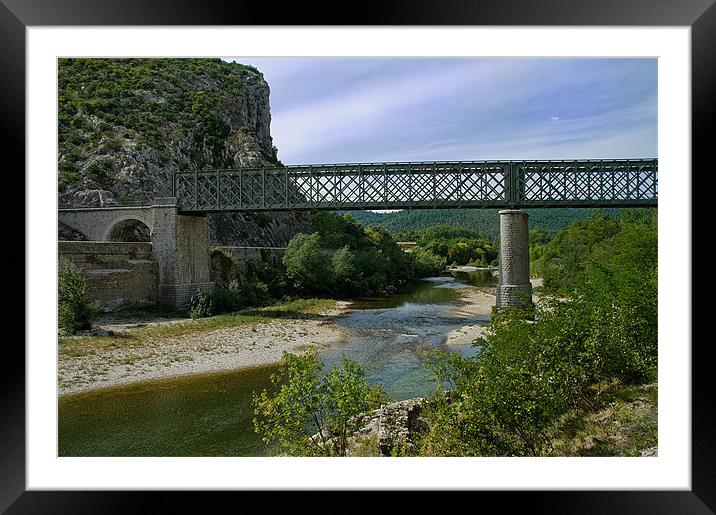 Railway Bridge, Anduze, France Framed Mounted Print by Jacqi Elmslie