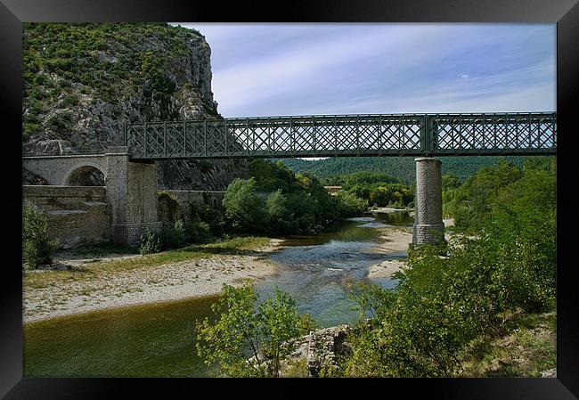 Railway Bridge, Anduze, France Framed Print by Jacqi Elmslie