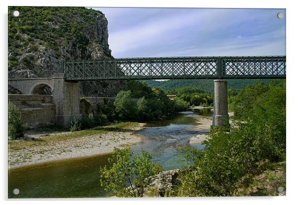 Railway Bridge, Anduze, France Acrylic by Jacqi Elmslie