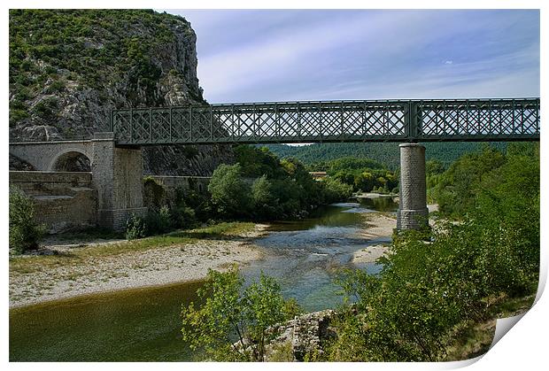 Railway Bridge, Anduze, France Print by Jacqi Elmslie
