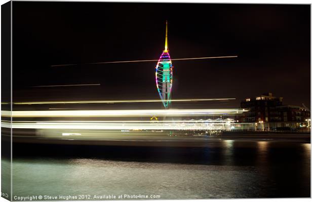 Spinnaker Tower and Isle of Wight ferry Canvas Print by Steve Hughes
