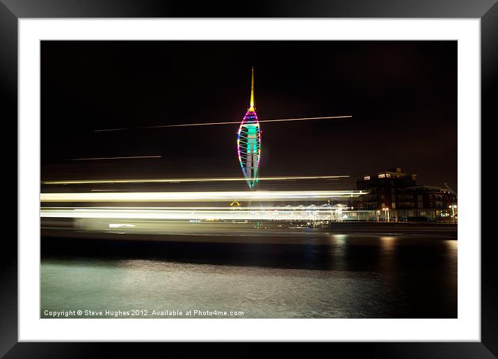 Spinnaker Tower and Isle of Wight ferry Framed Mounted Print by Steve Hughes