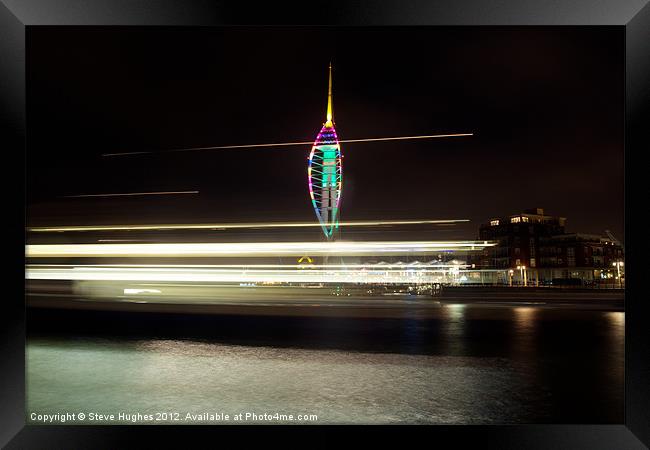Spinnaker Tower and Isle of Wight ferry Framed Print by Steve Hughes