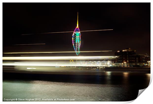 Spinnaker Tower and Isle of Wight ferry Print by Steve Hughes