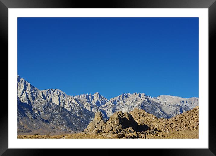 Mt Whitney, highest summit in the lower 48 Framed Mounted Print by Claudio Del Luongo