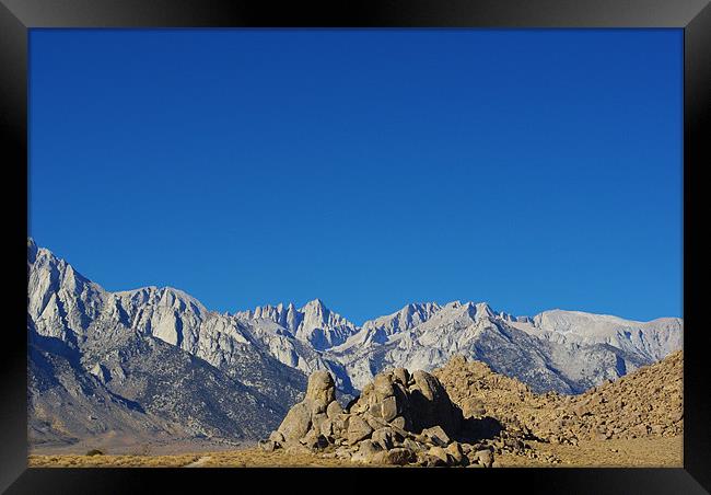 Mt Whitney, highest summit in the lower 48 Framed Print by Claudio Del Luongo