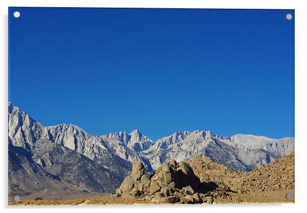 Mt Whitney, highest summit in the lower 48 Acrylic by Claudio Del Luongo