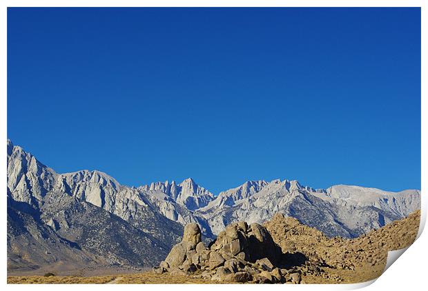 Mt Whitney, highest summit in the lower 48 Print by Claudio Del Luongo