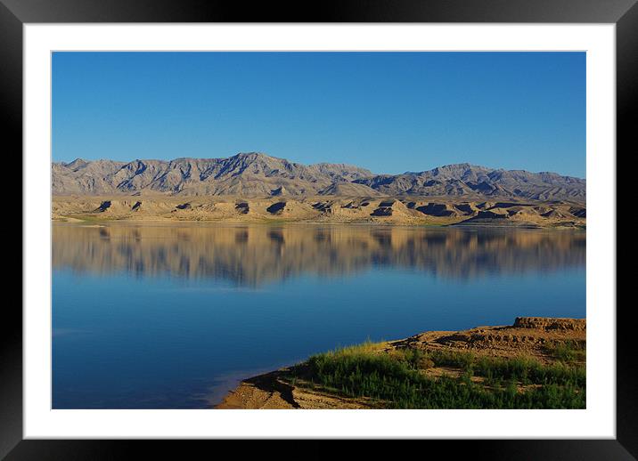 Lake Mead, Nevada Framed Mounted Print by Claudio Del Luongo