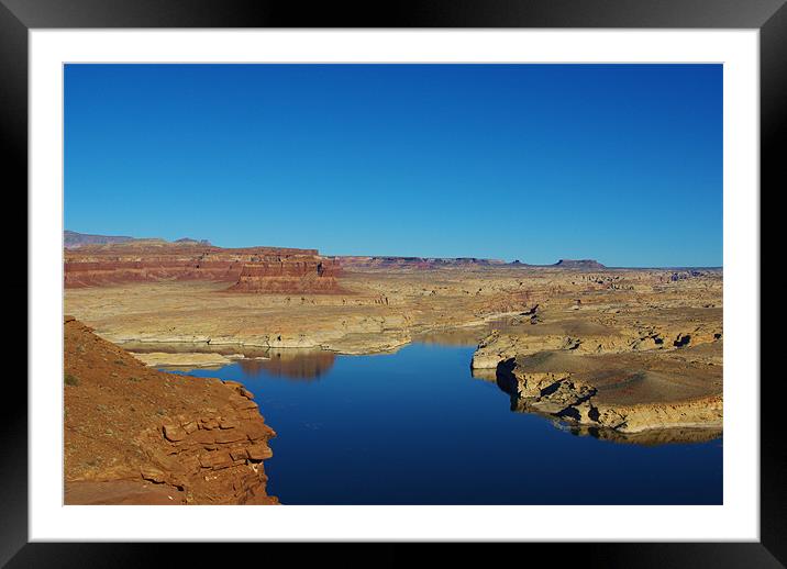 View of Colorado River from Hite overlook, Utah Framed Mounted Print by Claudio Del Luongo