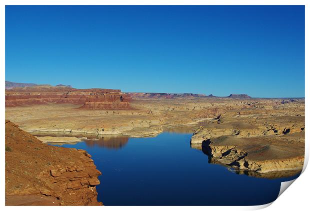 View of Colorado River from Hite overlook, Utah Print by Claudio Del Luongo